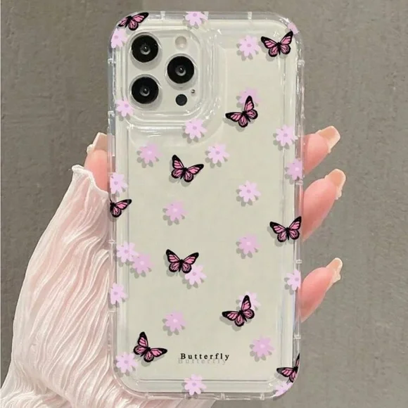 ⚠️Clearance iPhone 15/Pro/Pro Max Cute Butterfly And Flowers Phone Case - Picture 1 of 3